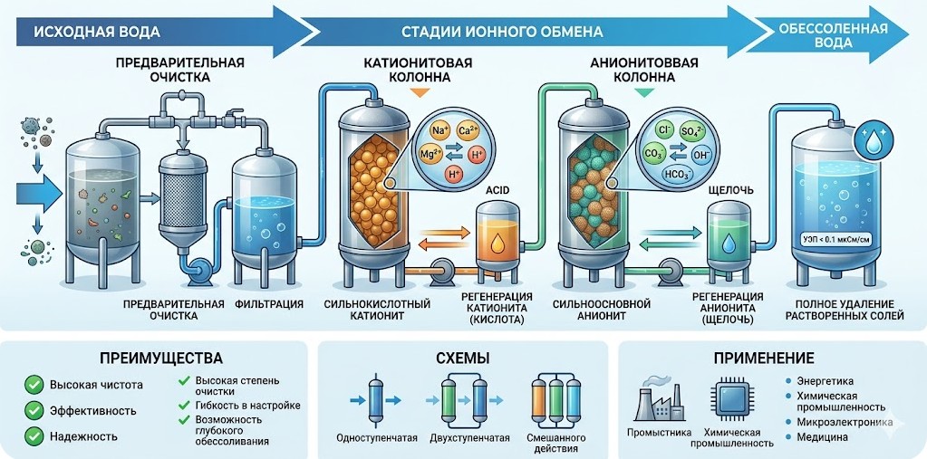 Ионообмен в схемах обессоливания воды